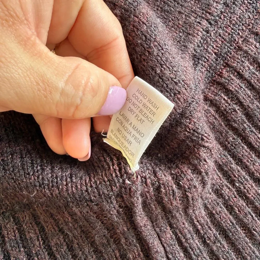 Ambiance Womens Size Small Brown Rib Cardigan Open Front Pockets